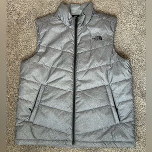 Mens Large North Face Gray Puffer Outdoor Vest